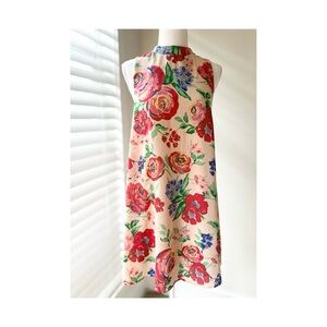 Everly Floral Sleeveless Shift Dress in Pink, Red, Green, Blue